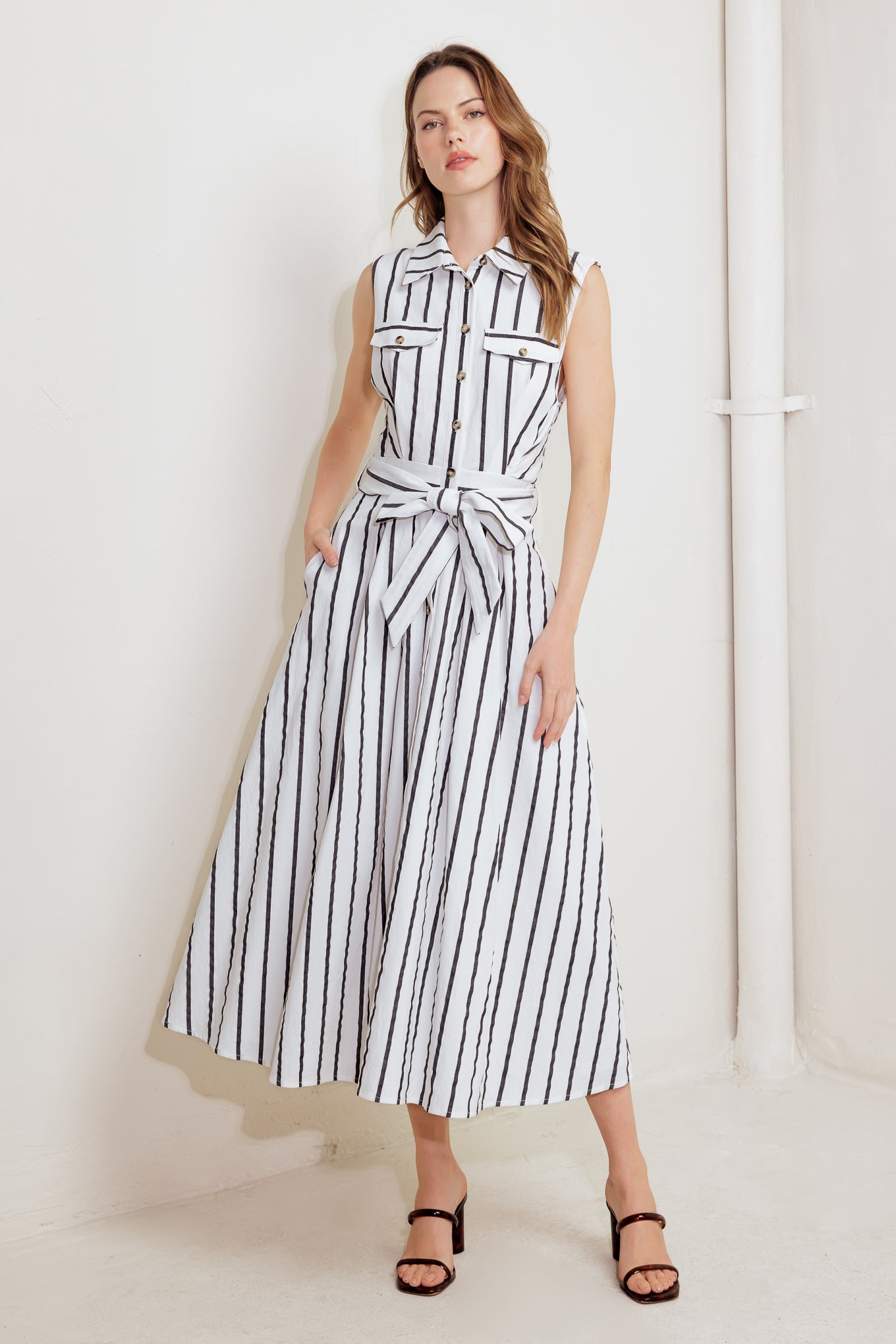 HUGS & VANILLA CLOUDS WOVEN MIDI DRESS Flying Tomato